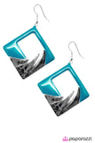 Paparazzi "Square Dancin" Blue Earrings Paparazzi Jewelry