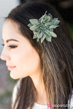 Paparazzi "Standing BLOOM Only" Green Hair Clip Paparazzi Jewelry