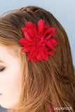 Paparazzi "Standing BLOOM Only" Red Hair Clip Paparazzi Jewelry