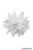 Paparazzi "Standing BLOOM Only" White Hair Clip Paparazzi Jewelry