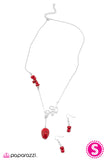 Paparazzi "Standing My Ground" Red Necklace & Earring Set Paparazzi Jewelry