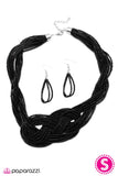 Paparazzi "Standing Ovation" Black 051YW Necklace & Earring Set Paparazzi Jewelry