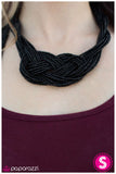 Paparazzi "Standing Ovation" Black 051YW Necklace & Earring Set Paparazzi Jewelry