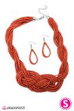 Paparazzi "Standing Ovation" Orange 041WE Necklace & Earring Set Paparazzi Jewelry