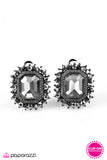 Paparazzi "Star-Studded Sparkle - Black Clip-On" earring Paparazzi Jewelry