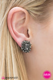 Paparazzi "Star-Studded Sparkle - Black Clip-On" earring Paparazzi Jewelry