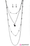 Paparazzi "Stay Fancy" Black Necklace & Earring Set Paparazzi Jewelry