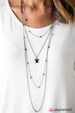 Paparazzi "Stay Fancy" Black Necklace & Earring Set Paparazzi Jewelry