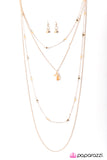 Paparazzi "Stay Fancy" Gold Necklace & Earring Set Paparazzi Jewelry