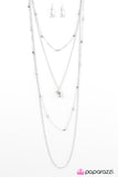 Paparazzi "Stay Fancy" Silver Necklace & Earring Set Paparazzi Jewelry