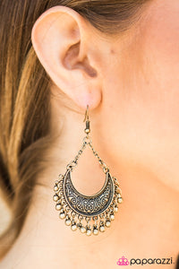 Paparazzi "Stay Wild, Moon Child" Brass Earrings Paparazzi Jewelry