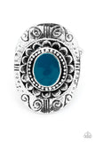 Paparazzi "Step Up To The Plate" Blue Ring Paparazzi Jewelry