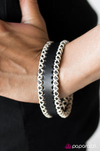 Paparazzi "Stitch It Up - Black" bracelet Paparazzi Jewelry