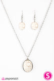 Paparazzi "Stone Bridge" White Necklace & Earring Set Paparazzi Jewelry