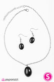 Paparazzi "Stone Bridge" Black Necklace & Earring Set Paparazzi Jewelry