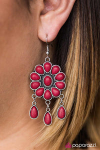 Paparazzi "Stone Harmony - Red" earring Paparazzi Jewelry