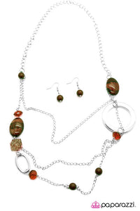 Paparazzi "A Stone's Throw" Brown Necklace & Earring Set Paparazzi Jewelry