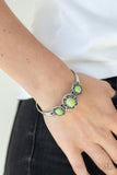 Paparazzi "Stone Sage" Green Crackle Stone Silver Cuff Bracelet Paparazzi Jewelry