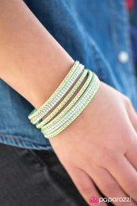 Paparazzi "Stop, Drop, and Sparkle" Green Wrap Bracelet Paparazzi Jewelry