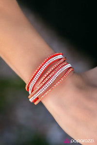 Paparazzi "Stop, Drop, and Sparkle" Orange Wrap Bracelet Paparazzi Jewelry