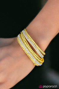 Paparazzi "Stop, Drop, and Sparkle" Yellow Wrap Bracelet Paparazzi Jewelry