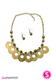 Paparazzi "Strike While Haute" Brass Necklace & Earring Set Paparazzi Jewelry