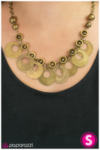 Paparazzi "Strike While Haute" Brass Necklace & Earring Set Paparazzi Jewelry