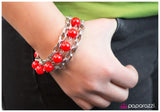Paparazzi "Stuck In the Middle" Red Bracelet Paparazzi Jewelry