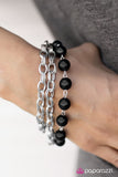 Paparazzi "Stuck In The Middle" Black Bracelet Paparazzi Jewelry