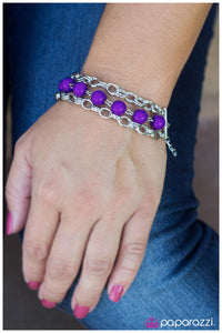 Paparazzi "Stuck In The Middle" Purple Bracelet Paparazzi Jewelry