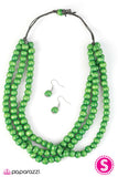 Paparazzi "Summer Mai Tai - Green" Necklace & Earring Set Paparazzi Jewelry