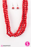 Paparazzi "Summer Mai Tai - Red" Necklace & Earring Set Paparazzi Jewelry