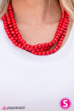 Paparazzi "Summer Mai Tai - Red" Necklace & Earring Set Paparazzi Jewelry