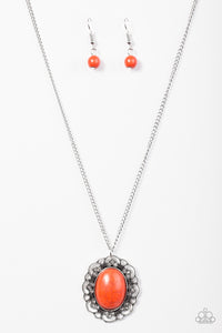 Paparazzi "Sun and Sandstone" Orange Necklace & Earring Set Paparazzi Jewelry