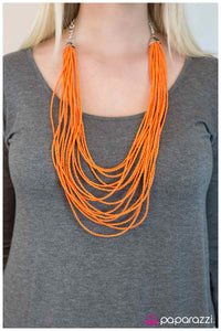 Paparazzi "Sunset Samba" Orange Necklace & Earring Set Paparazzi Jewelry