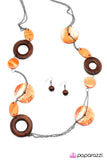 Paparazzi "Surfs Up" Orange Necklace & Earring Set Paparazzi Jewelry