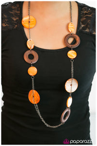 Paparazzi "Surfs Up" Orange Necklace & Earring Set Paparazzi Jewelry