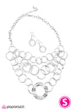 Paparazzi "Surround Sound" Silver Necklace & Earring Set Paparazzi Jewelry