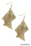 Paparazzi "Take A Chance - Brass" earring Paparazzi Jewelry