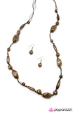 Paparazzi "Take A Hike" Brown Necklace & Earring Set Paparazzi Jewelry