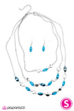 Paparazzi "Take A Look At Me Now" Blue Necklace & Earring Set Paparazzi Jewelry