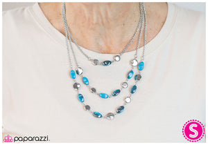 Paparazzi "Take A Look At Me Now" Blue Necklace & Earring Set Paparazzi Jewelry