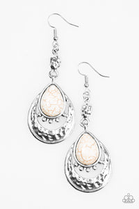 Paparazzi "Take Me To The River" White Earrings Paparazzi Jewelry