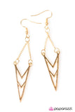 Paparazzi "Take The Spear - Gold" earring Paparazzi Jewelry