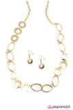 Paparazzi "Takin Care Of Business" Gold Necklace & Earring Set Paparazzi Jewelry
