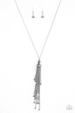 Paparazzi "Talk About Tassel - Silver" necklace Paparazzi Jewelry