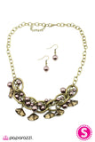 Paparazzi "Tangled" Brass Necklace & Earring Set Paparazzi Jewelry