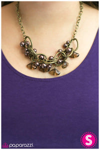 Paparazzi "Tangled" Brass Necklace & Earring Set Paparazzi Jewelry