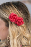 Paparazzi "Tea For Two - Red" hair clip Paparazzi Jewelry