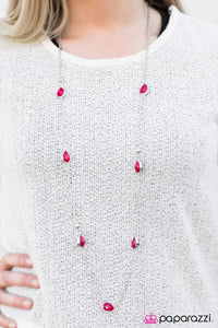 Paparazzi "Teardrop Diva" Pink Necklace & Earring Set Paparazzi Jewelry